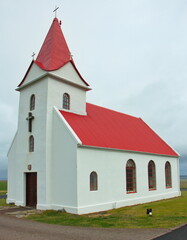 Fototapeta na wymiar Church Ingjaldsholskirkja in Ingjaldshol, Snaefellsnes Peninsula, Iceland, Europe 