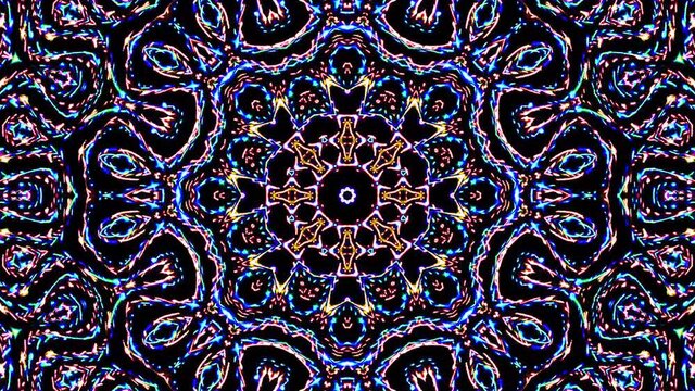 Beautiful abstract kaleidoscope that shines, a radiant light that regulates the subtle movements	