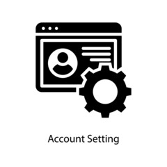 Account Setting vector Solid Icon Design illustration. Social Media Symbol on White background EPS 10 File
