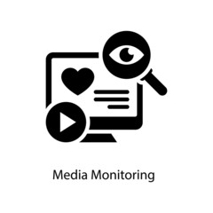 Media Monitoring vector Solid Icon Design illustration. Social Media Symbol on White background EPS 10 File