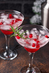 Cranberry margarita cocktail. Christmas drink