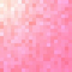 Abstract orange and pink mosaic background. Squares pattern pixel art. Vector illustration.