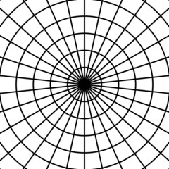 Black circle line radar on the white background. Vector illustration.