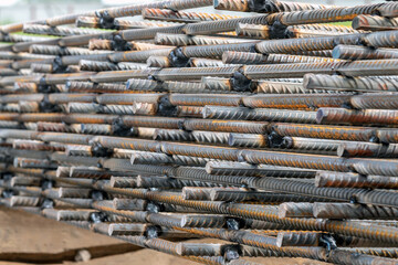 mesh, stack of iron bars