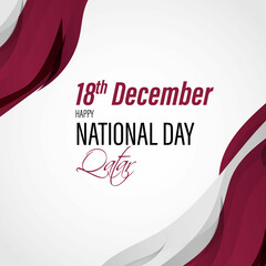Vector illustration of happy Qatar national day