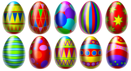 œufs peints pâques