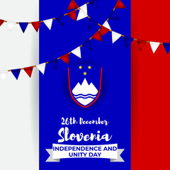 Vector illustration of happy Slovenia independence day