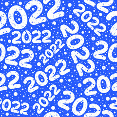 Festive new year background consisting of numbers 2022, seamless pattern	