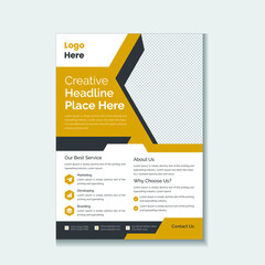 Creative Modern And Professional Corporate Business Flyer Template Design in A4 size - Vector