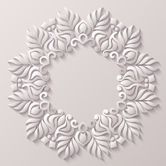 Abstract vector ornamental nature vintage frame.