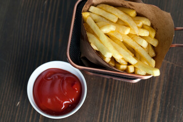 deep fried baked french fries, fast-cooked french fries