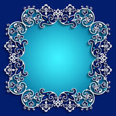 Abstract vector ornamental nature color vintage frame.