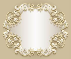 Abstract vector ornamental nature vintage frame.