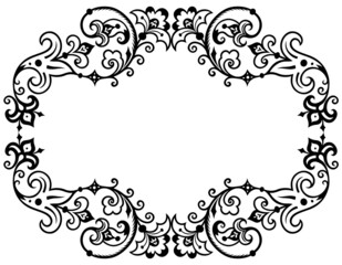 Floral hand drawn vector vintage border.