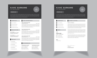 Black Color Resume Layout Elements