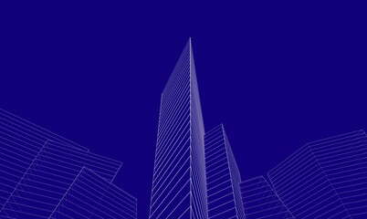 Naklejka premium Architecture digital drawing