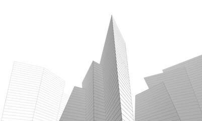 Naklejka premium Architecture digital drawing