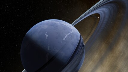 Planets and galaxy, science fiction wallpaper 3d illustration