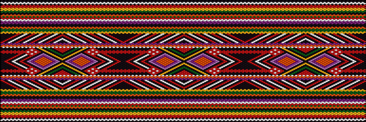  Folk ornament, national pattern, ethnic embroidery, ornamental texture, traditional geometric motives of the tribes of the African continent. - obrazy, fototapety, plakaty