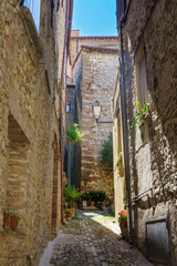 Verucchio, RImini province: old typical street