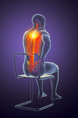 Human spine pain, backache, back pain