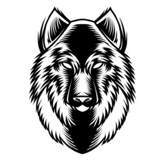 Wolves head detail illustration for shirt design
