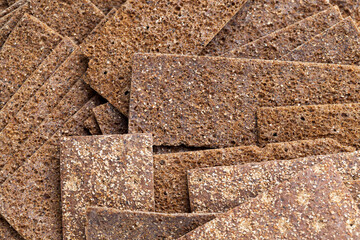 thin and crispy bread close up