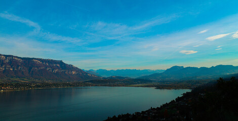 lake and mountains