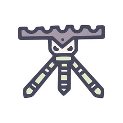 fishing rod pod color vector doodle simple icon