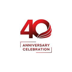 40 year anniversary logo design. vector - template - illustration