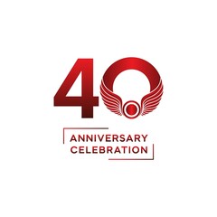 Obraz premium 40 year anniversary logo design. vector - template - illustration
