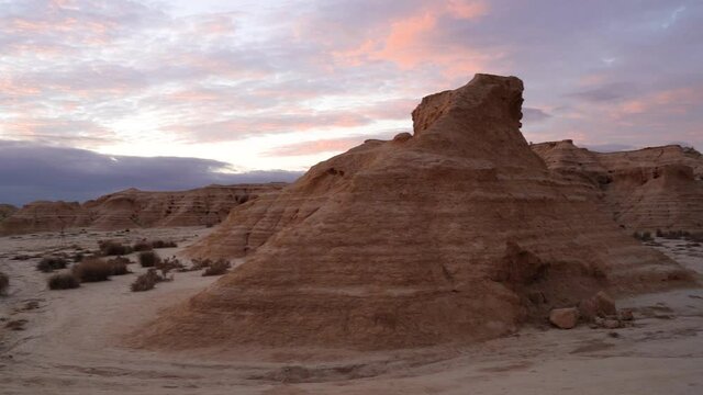 casteldetierra natural monument in the desert of Bardenas Reales in Navarre, Spain