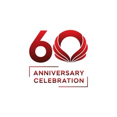 60 year anniversary logo design. vector - template - illustration