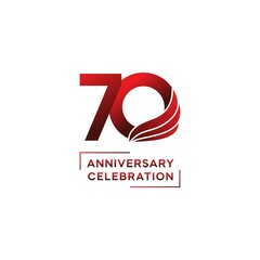 70 year anniversary logo design. vector - template - illustration