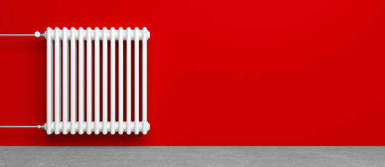 Classic Radiator in front of background - 3D Illustration.