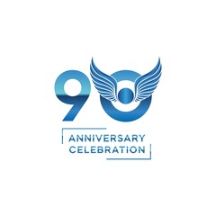 90 year anniversary logo design. vector - template - illustration