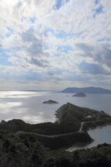 高知県　柏島へ続く道と宿毛湾