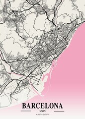 Barcelona - Spain Neapolitan City Map