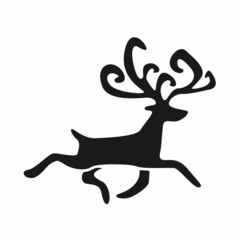 Deer silhouette isolated. Christmas vector