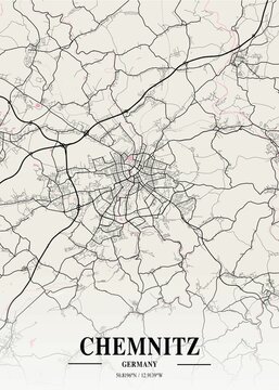 Chemnitz - Germany Neapolitan City Map