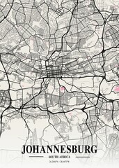 Naklejka premium Johannesburg - South Africa Neapolitan City Map