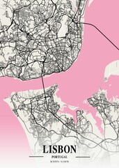 Lisbon - Portugal Neapolitan City Map