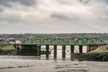 Fota Bridge on Lough Mahon on hazy cloudy day