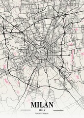 Milan - Italy Neapolitan City Map