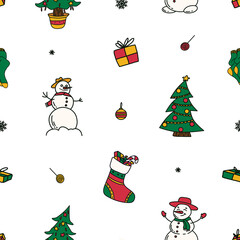 new year drawings icons, set of festive graphics. Christmas design elements.