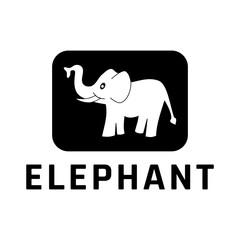 Illustration of a little elephant in a black box.