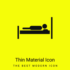 Bed With A Person Lying On It minimal bright yellow material icon