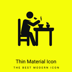 Fototapeta premium Breakfast minimal bright yellow material icon