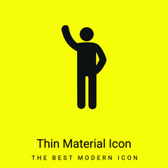 Arm Up minimal bright yellow material icon