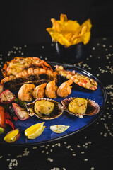 Perfect Sushi Japanese Asian Seafood Food Dish Drink Cocktail Menu Gourmet Restaurant Chef on Dark Background